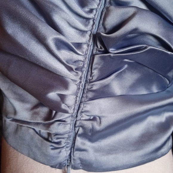 Princess Polly Ice Blue Satin Side Zip Halter Top Size 6 - Picture 7 of 7